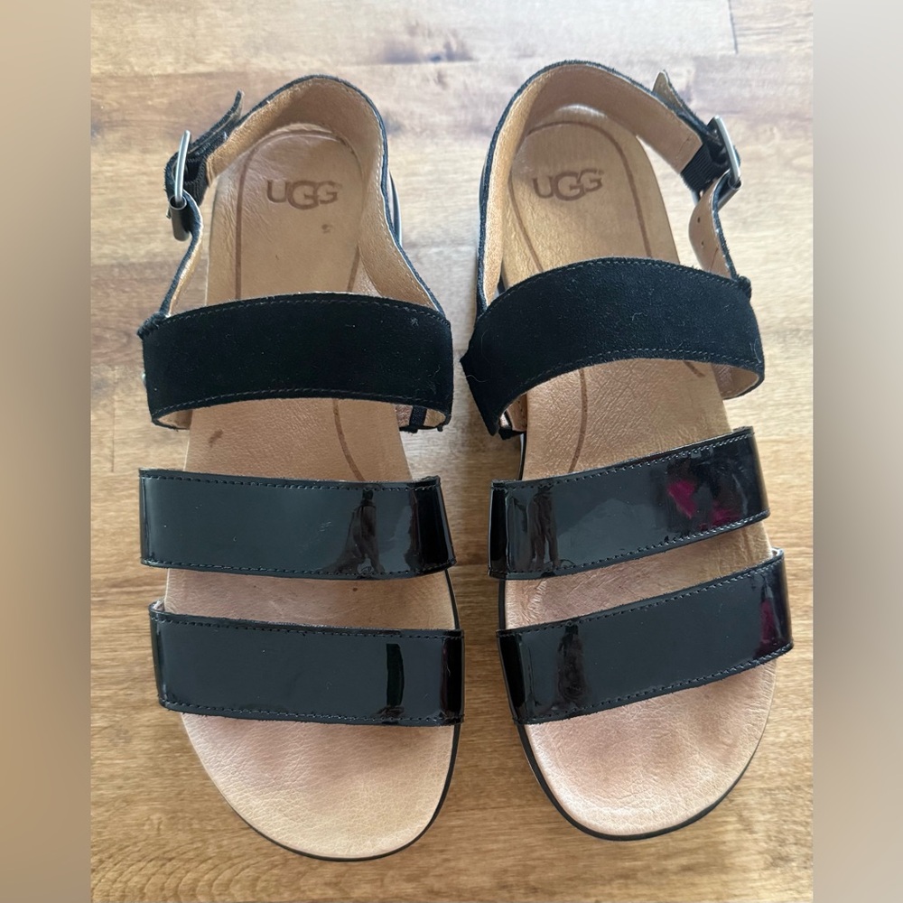 UGG Women's Black Strappy Sandals Size 7.5
